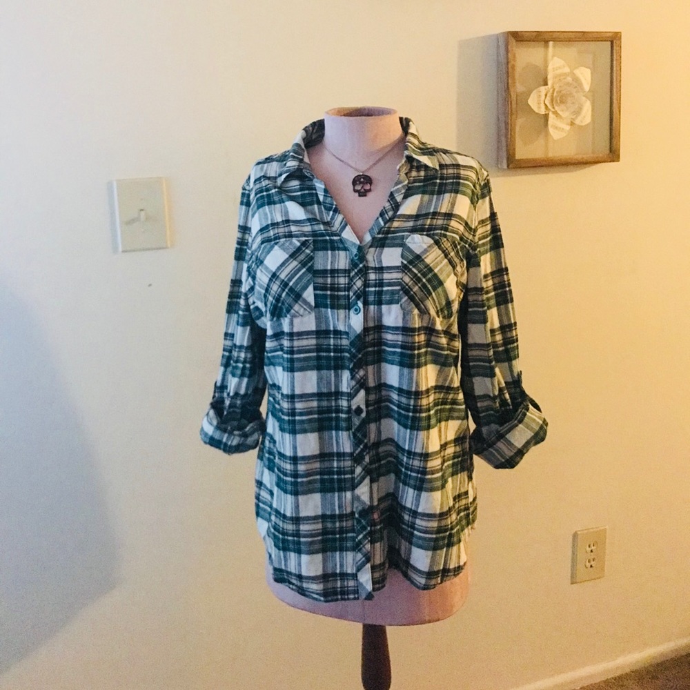 Green & Cream Flannel 💚🖤💚